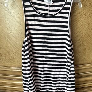 Frame Denim Black & pink Striped Tank